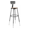National Public Seating NPS 32 -39" Height Adjustable Heavy Duty Steel Stool With Backrest, Black
