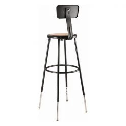 National Public Seating NPS 32 -39" Height Adjustable Heavy Duty Steel Stool With Backrest, Black -Kitchen & Dining Furniture Sales Store National20Public20Seating20Corp 6230HBxx10xxxx4xx
