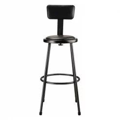 National Public Seating NPS 30" Heavy Duty Vinyl Padded Steel Stool With Backrest, Black -Kitchen & Dining Furniture Sales Store National20Public20Seating20Corp 6430Bxx10xxxx2xx