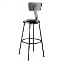 National Public Seating NPS 30" Heavy Duty Vinyl Padded Steel Stool With Backrest, Black -Kitchen & Dining Furniture Sales Store National20Public20Seating20Corp 6430Bxx10xxxx4xx