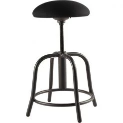 National Public Seating 18"-25" HT Adjust Stool, 3" Fabric Padded Black Seat/Black Frame -Kitchen & Dining Furniture Sales Store National20Public20Seating20Corp 6810S 10202