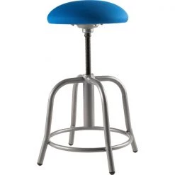 National Public Seating 18"-25" HT Adjust Stool, 3" Fabric Padded Cobalt Blue Seat/Grey Frame -Kitchen & Dining Furniture Sales Store National20Public20Seating20Corp 6825S 02202