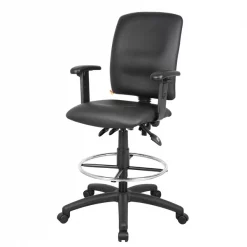 Boss Multi-Function LeatherPlus Drafting Stool with Adjustable Arms -Kitchen & Dining Furniture Sales Store Norstar20Office20Products20Inc B1646201