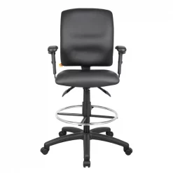 Boss Multi-Function LeatherPlus Drafting Stool with Adjustable Arms -Kitchen & Dining Furniture Sales Store Norstar20Office20Products20Inc B1646202