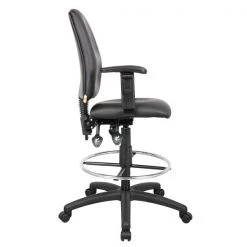 Boss Multi-Function LeatherPlus Drafting Stool with Adjustable Arms -Kitchen & Dining Furniture Sales Store Norstar20Office20Products20Inc B1646203