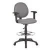 Boss Gray Fabric Drafting Stools with Adjustable Arms & Footring -Kitchen & Dining Furniture Sales Store Norstar20Office20Products20Inc B1691 GY