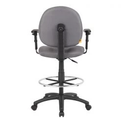 Boss Gray Fabric Drafting Stools with Adjustable Arms & Footring -Kitchen & Dining Furniture Sales Store Norstar20Office20Products20Inc B1691 GY204