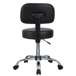 Boss Black Caressoft Medical Stool with Back Cushion -Kitchen & Dining Furniture Sales Store Norstar20Office20Products20Inc B245 BK202
