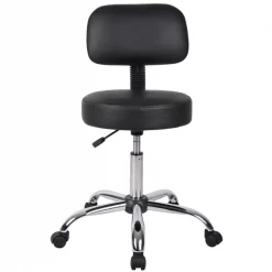 Boss Black Caressoft Medical Stool with Back Cushion -Kitchen & Dining Furniture Sales Store Norstar20Office20Products20Inc B245 BK203