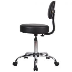 Boss Black Caressoft Medical Stool with Back Cushion -Kitchen & Dining Furniture Sales Store Norstar20Office20Products20Inc B245 BK204