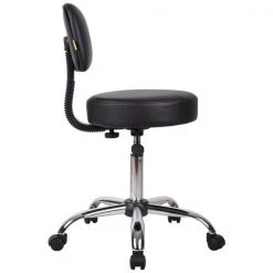 Boss Black Caressoft Medical Stool with Back Cushion -Kitchen & Dining Furniture Sales Store Norstar20Office20Products20Inc B245 BK205
