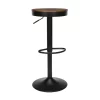 Ofm Adjustable Black Metal Stool with Walnut Seat -Kitchen & Dining Furniture Sales Store OFM20LLC 161 2332 BK WNT 01