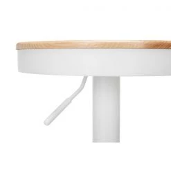Ofm Adjustable White Metal Stool with Natural Wood -Kitchen & Dining Furniture Sales Store OFM20LLC 161 2332 WHT NT 07