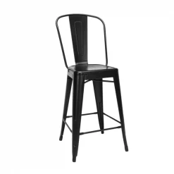Ofm Black Metal Counter Stool, PK4