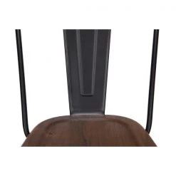 Ofm Black Metal Counter Stool Walnut Seat, PK4 -Kitchen & Dining Furniture Sales Store OFM20LLC 161 26 BK WNT 4 07