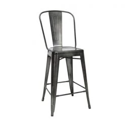 Ofm Gunmetal Counter Stool, PK4