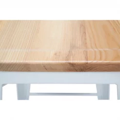 Ofm White Metal Counter Stool Nat Wood Seat, PK4 -Kitchen & Dining Furniture Sales Store OFM20LLC 161 26 WHT NT 4 09