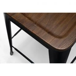 Ofm Black Metal Counter Stool Walnut Seat, PK4 -Kitchen & Dining Furniture Sales Store OFM20LLC 161 26A BK WNT 4 10