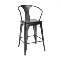 Ofm Gunmetal Counter Stool, PK4