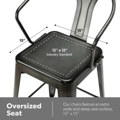 Ofm Gunmetal Counter Stool, PK4 -Kitchen & Dining Furniture Sales Store OFM20LLC 161 26A GM 4 04