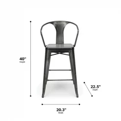 Ofm Gunmetal Counter Stool, PK4 -Kitchen & Dining Furniture Sales Store OFM20LLC 161 26A GM 4 05