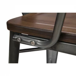 Ofm Gunmetal Counter Stool with Walnut Seat, PK4 -Kitchen & Dining Furniture Sales Store OFM20LLC 161 26A GM WNT 4 09