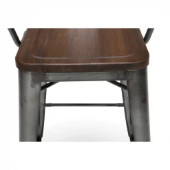 Ofm Gunmetal Counter Stool with Walnut Seat, PK4 -Kitchen & Dining Furniture Sales Store OFM20LLC 161 26A GM WNT 4 10