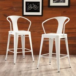 Ofm White Metal Counter Stool, PK4 -Kitchen & Dining Furniture Sales Store OFM20LLC 161 26A WHT 4 02