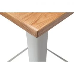 Ofm 24" Square White Metal Bar Table with Wood Top -Kitchen & Dining Furniture Sales Store OFM20LLC 161 BT24 WHT NT 09
