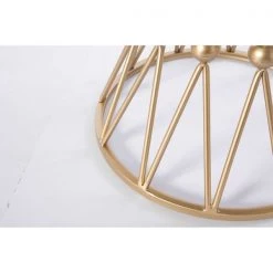 Fabulaxe Round Gold Metal Stool with White Fur Top -Kitchen & Dining Furniture Sales Store Quickway20Imports20Inc 637413xx3af4a5