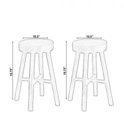 Vintiquewise Antique Round Wooden Chair Log Cabin Stools, PK 2 -Kitchen & Dining Furniture Sales Store Quickway20Imports20Inc 705836xxb8e3e1