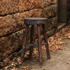 Vintiquewise Antique Round Wooden Chair Log Cabin Stools, PK 2 -Kitchen & Dining Furniture Sales Store Quickway20Imports20Inc 705840xx3d7440