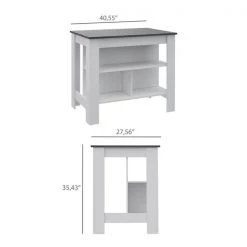 Sego Lily Lindon Kitchen Island in White with Smokey Oak Top -Kitchen & Dining Furniture Sales Store RST20Brands20LLC SLxxKISLxx1xxWHTASHxxmainxx07xx047be5