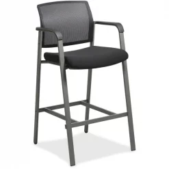 Lorell Stool, f/Guests, Mesh Back, 23-5/8"x22-78"x42-7/8", Black