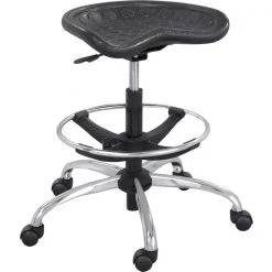 Safco Height-Adjustable Stool, 26"x26"x27"-34", Black