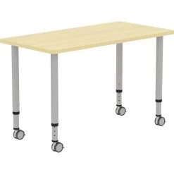 Rectangle Lorell Height-adjustable 48" Rectangular Table, 23.62 W, 48 L, 33.62 H, Laminate Top