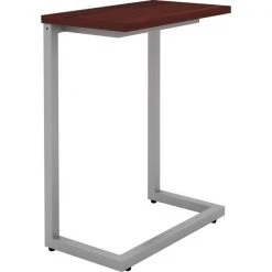 Rectangle Lorell Guest Area Cantilever Table, 9.9 W, 17.4 L, 26.5 H, Laminate Top, Mahogany