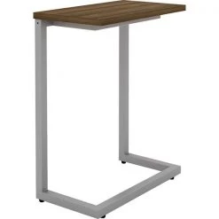 Rectangle Lorell Guest Area Cantilever Table, 9.9 W, 17.4 L, 26.5 H, Laminate Top, Walnut