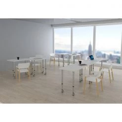 Trapezoid Lorell Height-adjustable Trapezoid Table, 23.62 W, 48 L, 33.62 H, Laminate Top, Grey -Kitchen & Dining Furniture Sales Store S.P.20Richards20Company aeb74ba01bf00c0726540942c079c068xx8eba2f