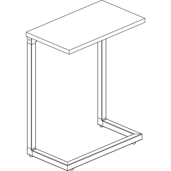 Rectangle Lorell Guest Area Cantilever Table, 9.9 W, 17.4 L, 26.5 H, Laminate Top, Mahogany 4 Rectangle Lorell Guest Area Cantilever Table, 9.9 W, 17.4 L, 26.5 H, Laminate Top, Mahogany - Image 2