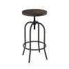 Hastings Home Swivel Bar Stool, Adjustable Backless, Counter Height Kitchen, Metal with Elm Wood, Accent Furniture -Kitchen & Dining Furniture Sales Store TG20Midco20LLC20dba20Trademark20Global20LLC 80xxfstlxx5