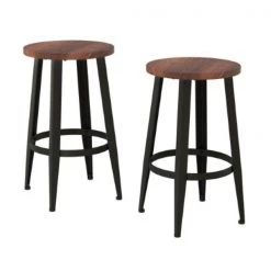 Hastings Home Countertop Metal Bar Stools, 2 Pack