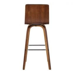 Armen Living LCVIBAGRWA26 35 x 17 x 20 in. 26 in. Vienna Counter Height Barstool; Walnut Wood with Grey Faux Leather