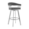 Armen Living LCCSBABSGR30 30 in. Chelsea Gray Faux Leather & Brushed Stainless Steel Swivel Bar Stool -Kitchen & Dining Furniture Sales Store Unbeatablesale20Inc ARMRT5467xx650xx5a14f0