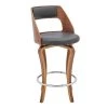 Armen Living LCGRBAWAGR26 26 in. Grady Swivel Faux Leather & Wood Bar Stool; Walnut & Gray -Kitchen & Dining Furniture Sales Store Unbeatablesale20Inc ARMRT5486xx650xxecc75f