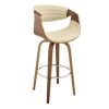 Armen Living LCAYBAWACR30 30 in. Arya Swivel Bar Stool; Cream Faux Leather & Walnut Wood -Kitchen & Dining Furniture Sales Store Unbeatablesale20Inc ARMRT5963xx1200xx313512
