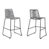 Armen Living LCSTBABLGRY26 26 in. Shasta Outdoor Metal & Grey Rope Stackable Counter Stool; Black - Set of 2 -Kitchen & Dining Furniture Sales Store Unbeatablesale20Inc ARMRT6000xx650xx75a1e2