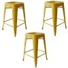 Ameri Home BS24GOLD3 24 in. Loft Gold Metal Bar Stool - 3 Piece
