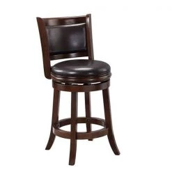 Boraam 46824 24 in. Augusta Swivel Stool; Cappuccino & Dark Brown