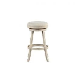 Boraam 76029 29 in. Fenton Swivel Barstool; Ivory Wire-Brush